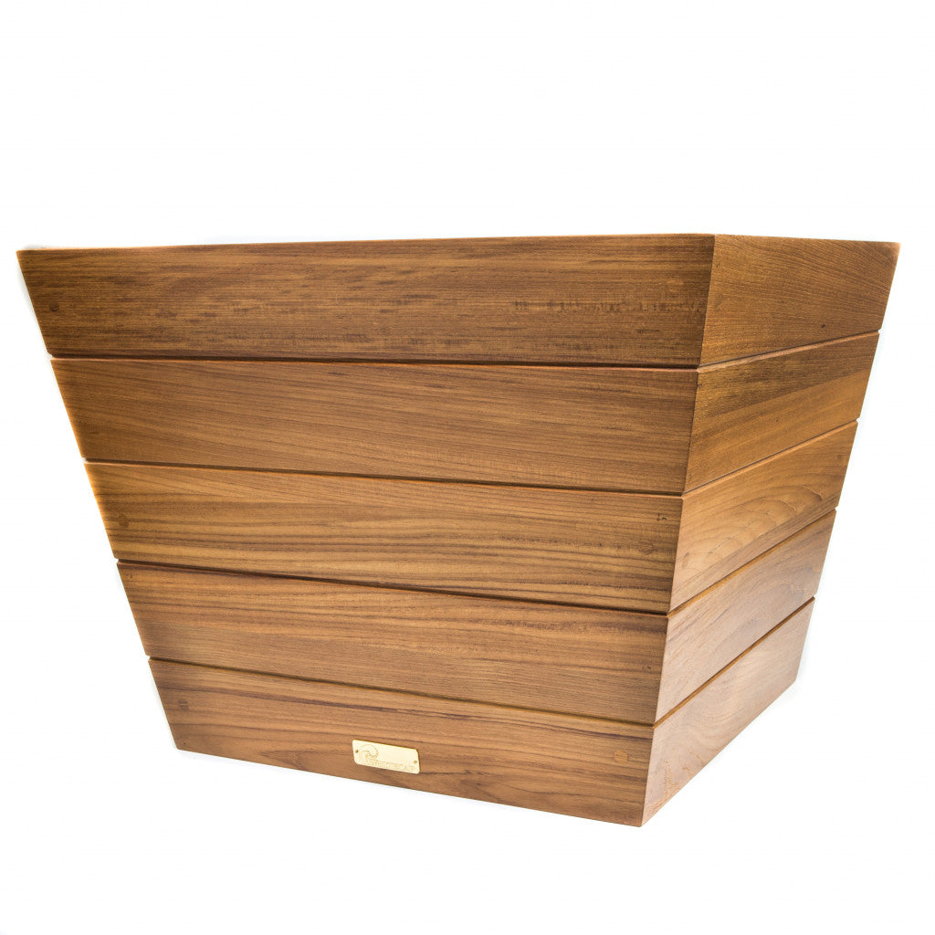 19" Brown Wood Indoor Outdoor Square Planter Box-0