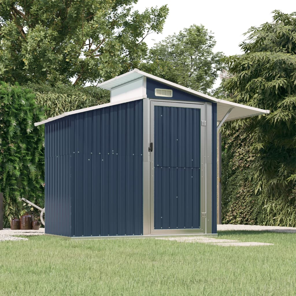 vidaXL Storage Shed Outdoor Garden Shed for Furniture Storage Galvanized Steel-3