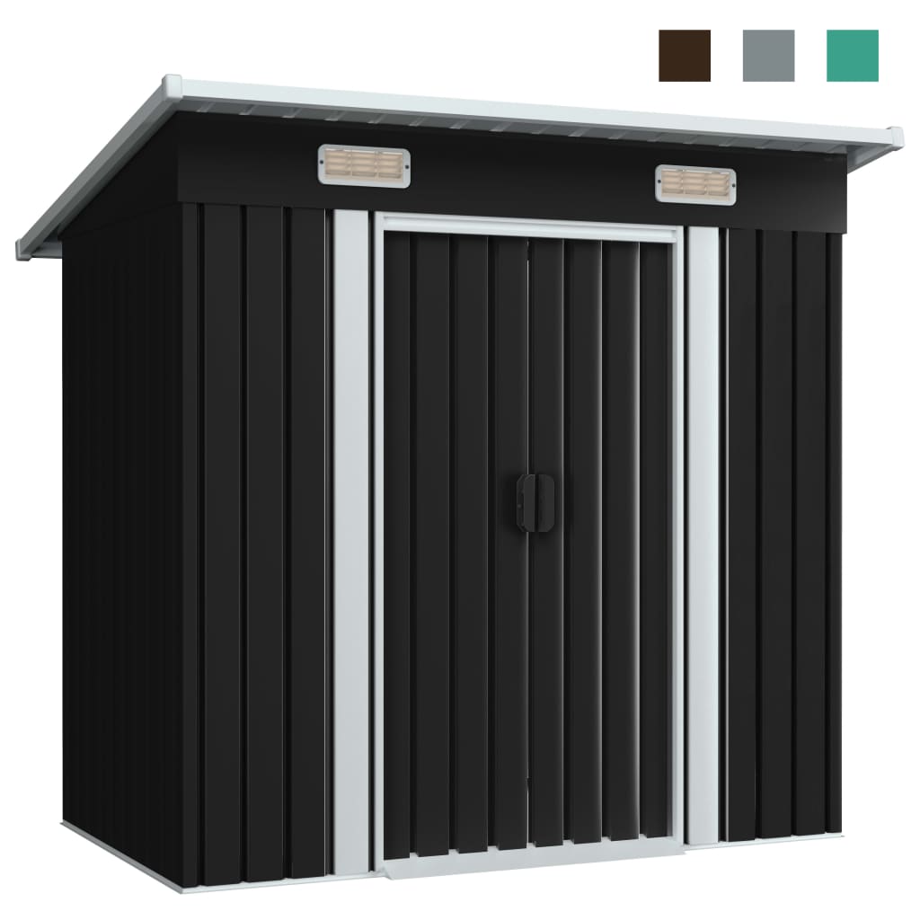 vidaXL Outdoor Storage Shed Garden Shed Patio Metal Storage Backyard Shed-2