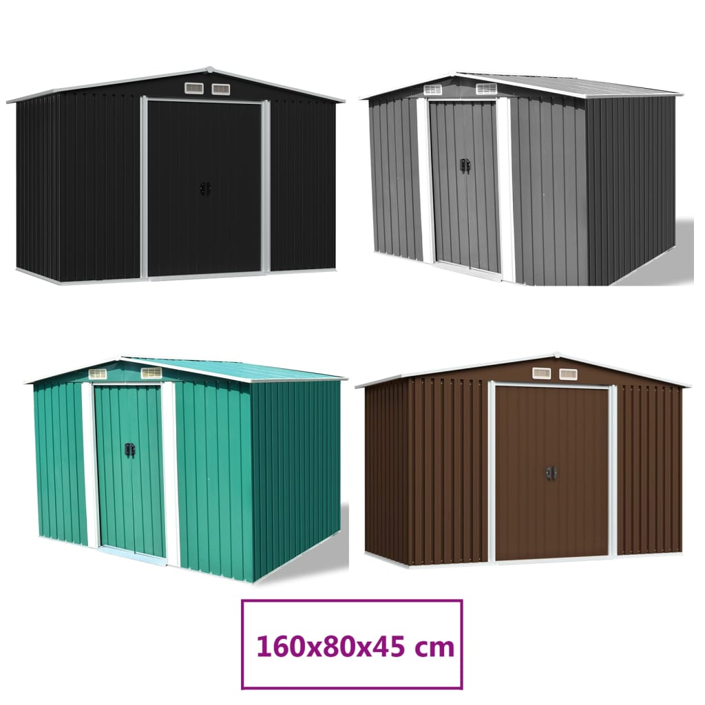 vidaXL Outdoor Storage Shed Garden Shed Patio Metal Storage Shed Backyard Shed-2
