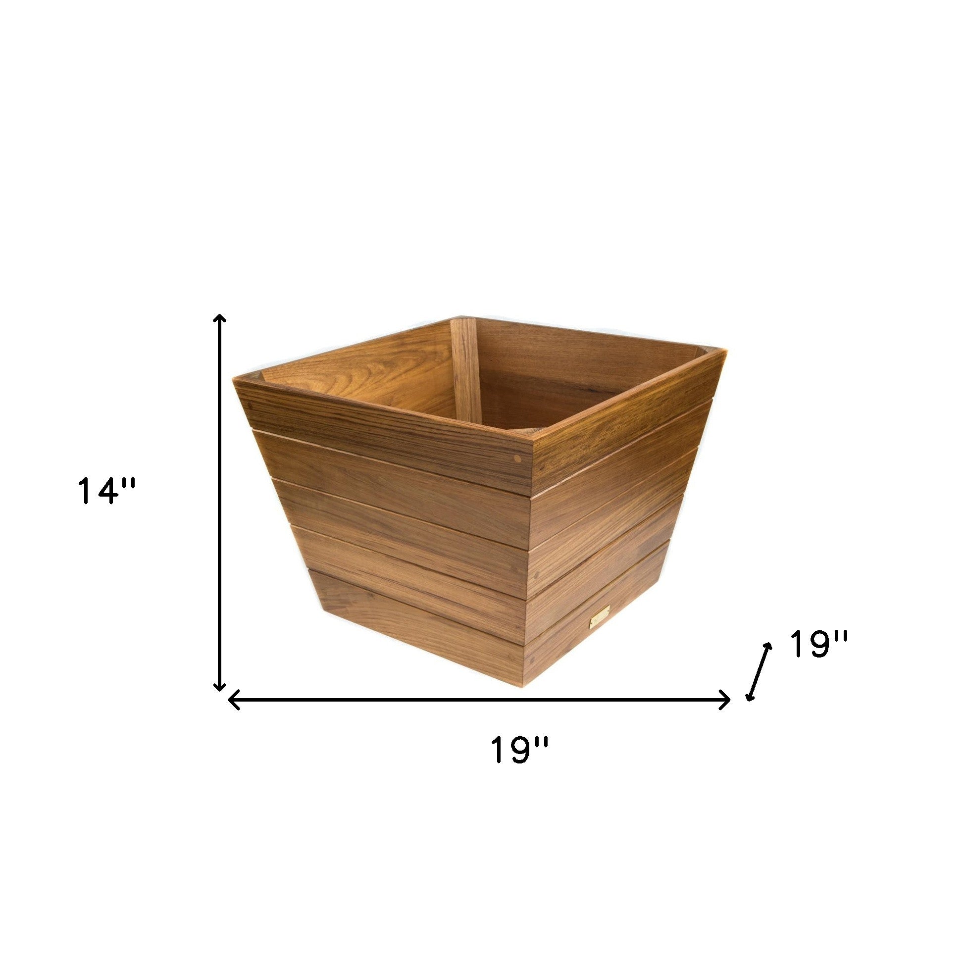 19" Brown Wood Indoor Outdoor Square Planter Box-3