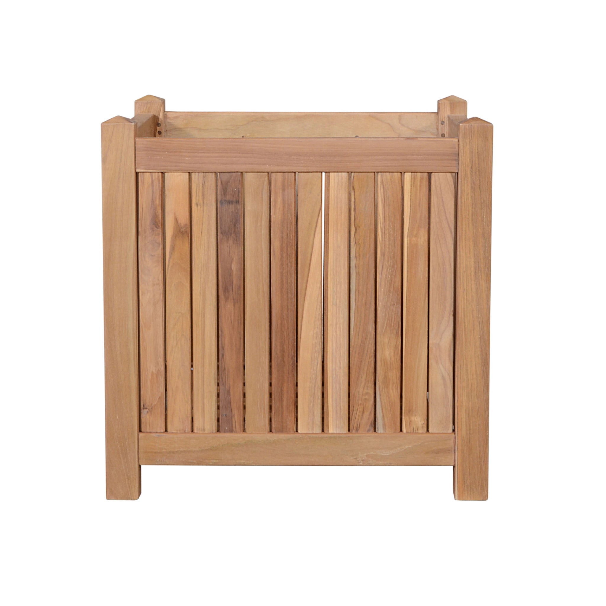 22" Natural Solid Wood Indoor Outdoor Square Planter Box-1
