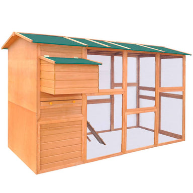 vidaXL Chicken Coop Wood 116"x64.2"x67"-0