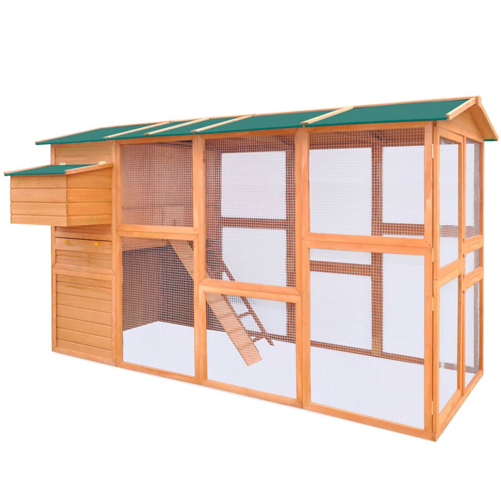 vidaXL Chicken Coop Wood 116"x64.2"x67"-2