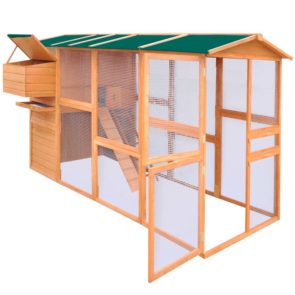 vidaXL Chicken Coop Wood 116"x64.2"x67"-3