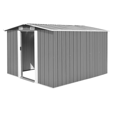 vidaXL Outdoor Storage Shed Garden Shed Metal Storage Backyard Patio Shed Gray-1