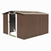vidaXL Outdoor Storage Shed Garden Shed Metal Storage Backyard Patio Shed Gray-4