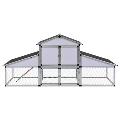 vidaXL Chicken Coop with Runs and Nest Box Aluminum-1