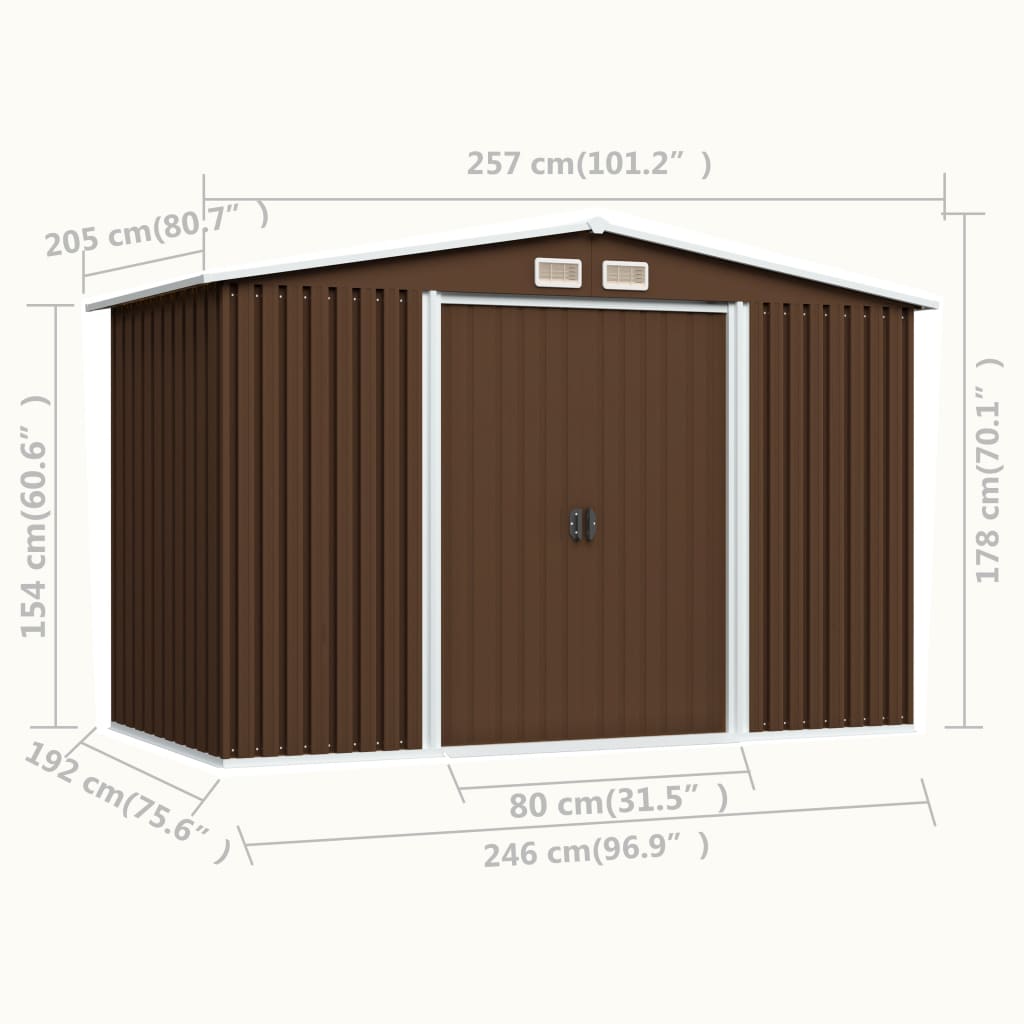 vidaXL Outdoor Storage Shed Garden Shed Patio Metal Storage Shed Backyard Shed-0