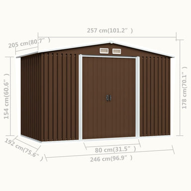 vidaXL Outdoor Storage Shed Garden Shed Patio Metal Storage Shed Backyard Shed-0