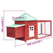 vidaXL Chicken Coop and Run Hen House with Nesting Box Chicken Pen Solid Wood-3