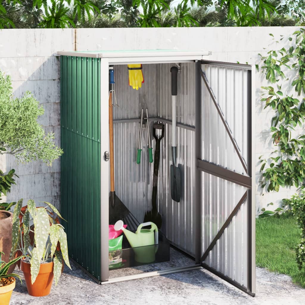 vidaXL Tool Shed Garden Outdoor Storage Shed Tool Organizer Galvanized Steel-11