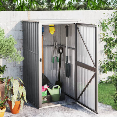 vidaXL Tool Shed Garden Outdoor Storage Shed Tool Organizer Galvanized Steel-10
