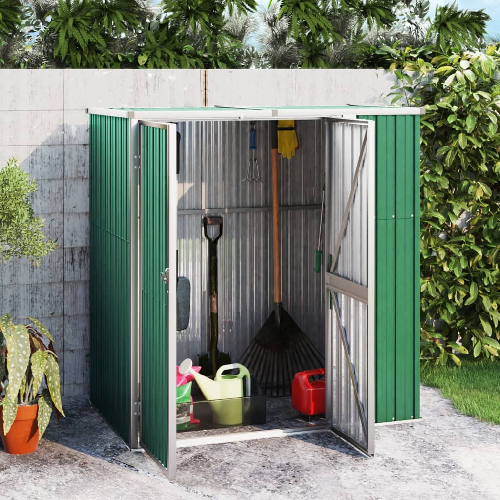 vidaXL Tool Shed Garden Outdoor Storage Shed Tool Organizer Galvanized Steel-12