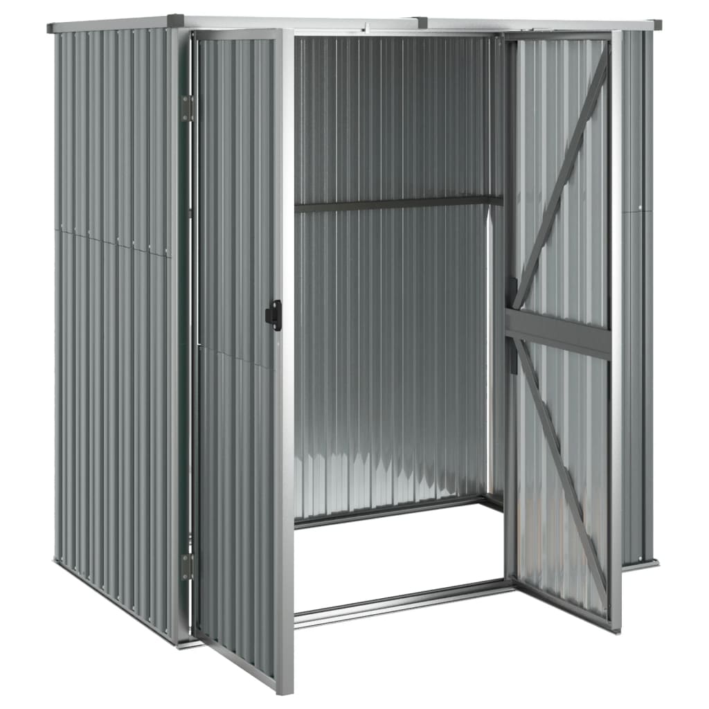 vidaXL Tool Shed Garden Outdoor Storage Shed Tool Organizer Galvanized Steel-4