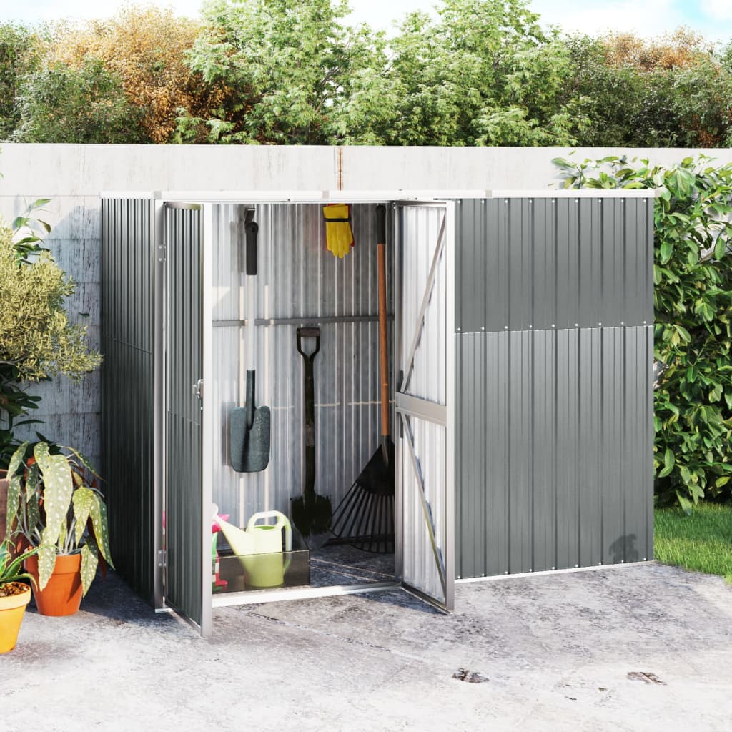 vidaXL Tool Shed Garden Outdoor Storage Shed Tool Organizer Galvanized Steel-8
