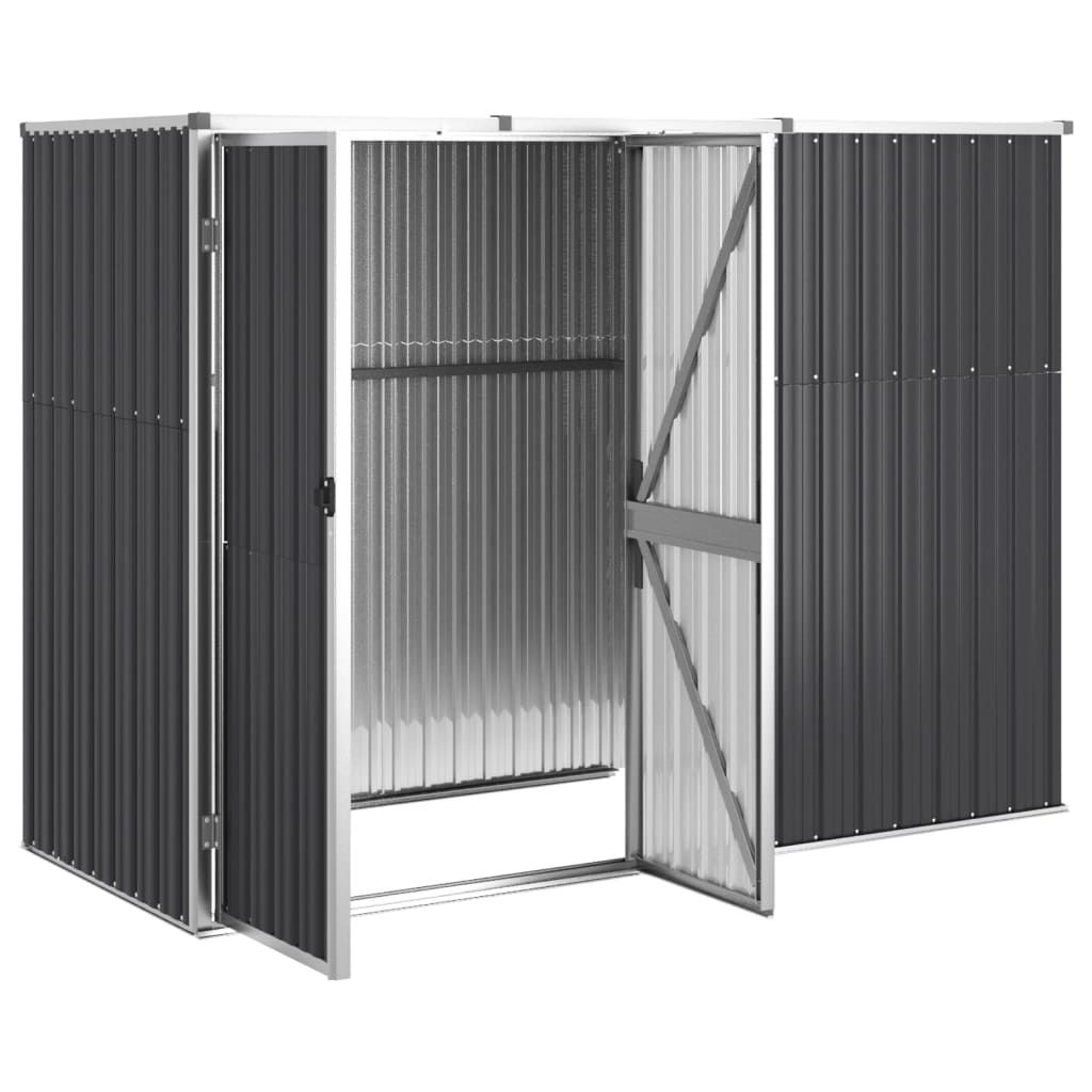 vidaXL Tool Shed Garden Outdoor Storage Shed Tool Organizer Galvanized Steel-3