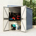 vidaXL Storage Shed Wall-mounted Garden Shed for Backyard Galvanized Steel-10