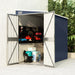 vidaXL Storage Shed Wall-mounted Garden Shed for Backyard Galvanized Steel-8