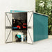 vidaXL Storage Shed Wall-mounted Garden Shed for Backyard Galvanized Steel-15