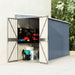 vidaXL Storage Shed Wall-mounted Garden Shed for Backyard Galvanized Steel-9