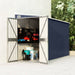 vidaXL Storage Shed Wall-mounted Garden Shed for Backyard Galvanized Steel-6