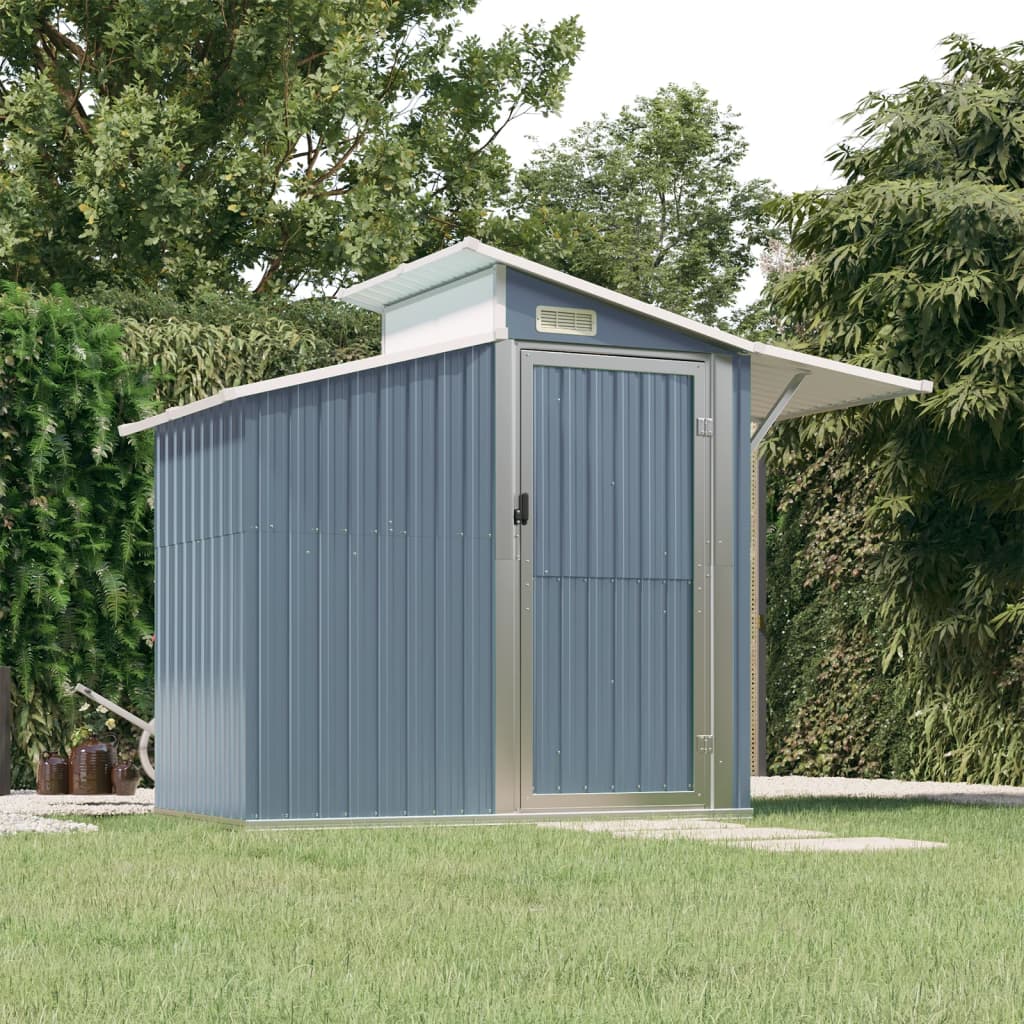 vidaXL Storage Shed Outdoor Garden Shed for Furniture Storage Galvanized Steel-5