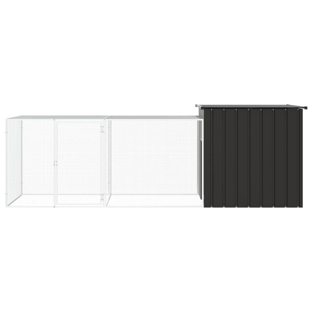 vidaXL Chicken Coop Multipurpose Chicken House with Mesh Cage Galvanized Steel-3
