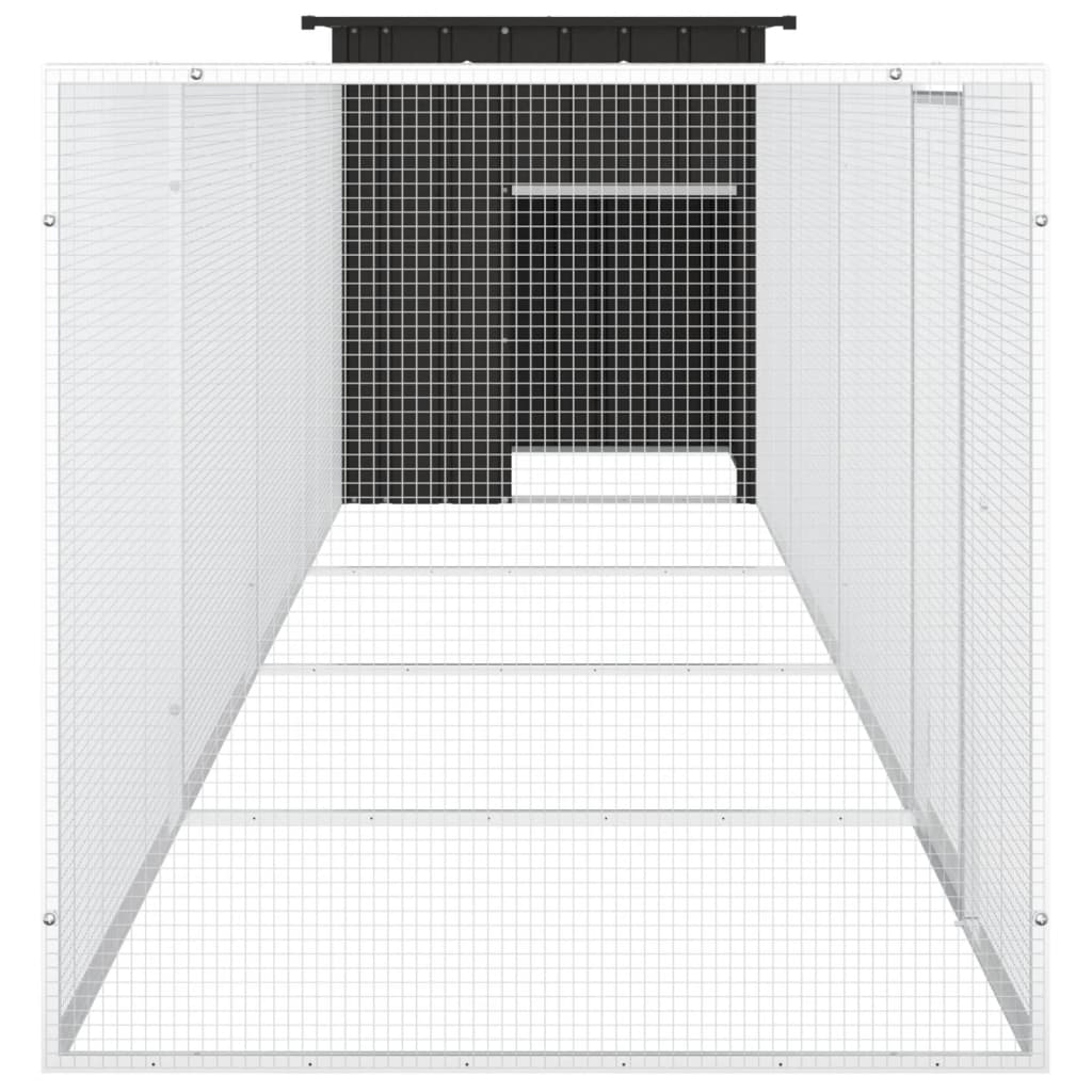 vidaXL Chicken Coop Multipurpose Chicken House with Mesh Cage Galvanized Steel-4