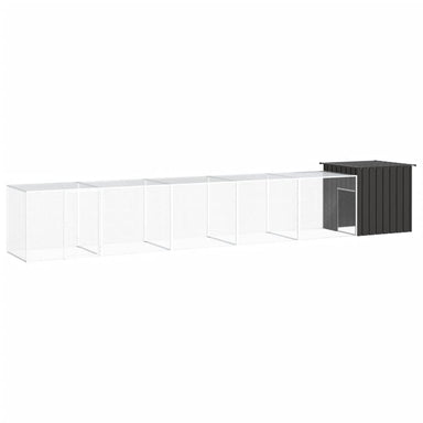 vidaXL Chicken Coop Multipurpose Chicken House with Mesh Cage Galvanized Steel-0