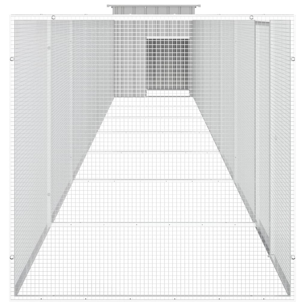 vidaXL Chicken Coop Multipurpose Chicken House with Mesh Cage Galvanized Steel-2