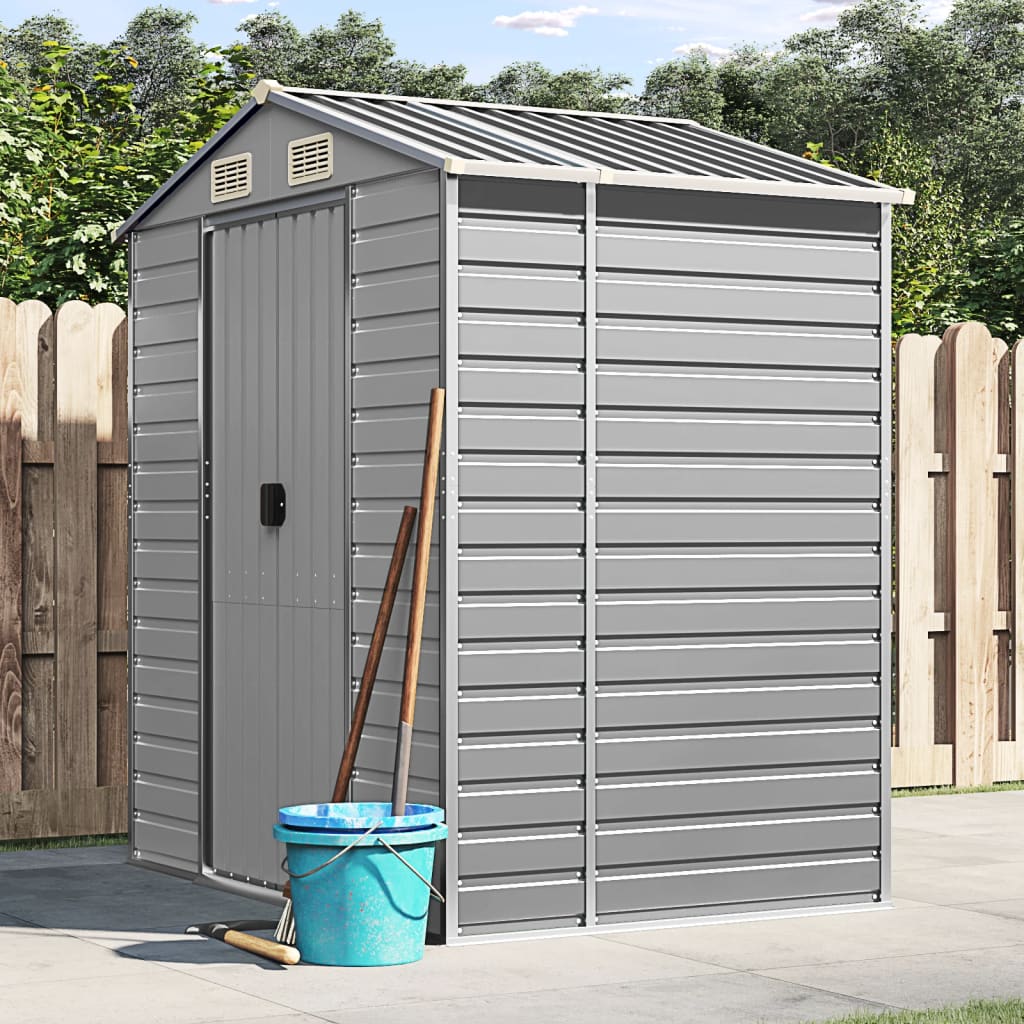 vidaXL Garden Shed Metal Outdoor Storage Shed Anthracite Galvanized Steel-15