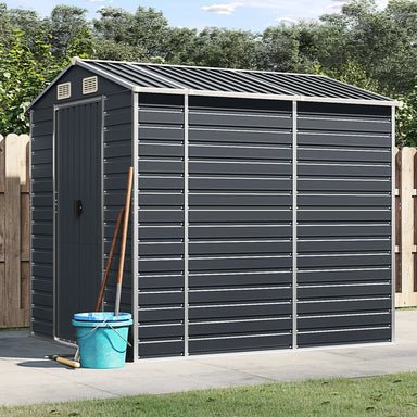 vidaXL Garden Shed Metal Outdoor Storage Shed Anthracite Galvanized Steel-10