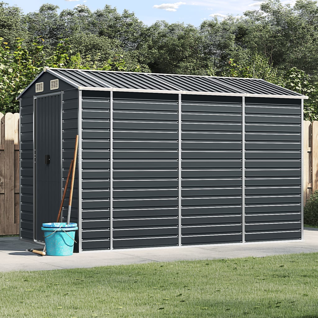 vidaXL Garden Shed Metal Outdoor Storage Shed Anthracite Galvanized Steel-8