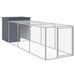 vidaXL Chicken Cage with Run Metal Chicken Coop Animal House Galvanized Steel-1