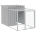 vidaXL Chicken Cage with Run Metal Chicken Coop Animal House Galvanized Steel-2