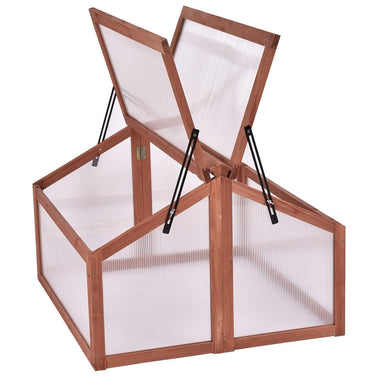 Farmhouse Double Box Wooden Small Portable Garden Greenhouse-0