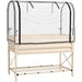 Cream Elevated Metal Raised Garden Bed w/ Greenhouse Cover-2