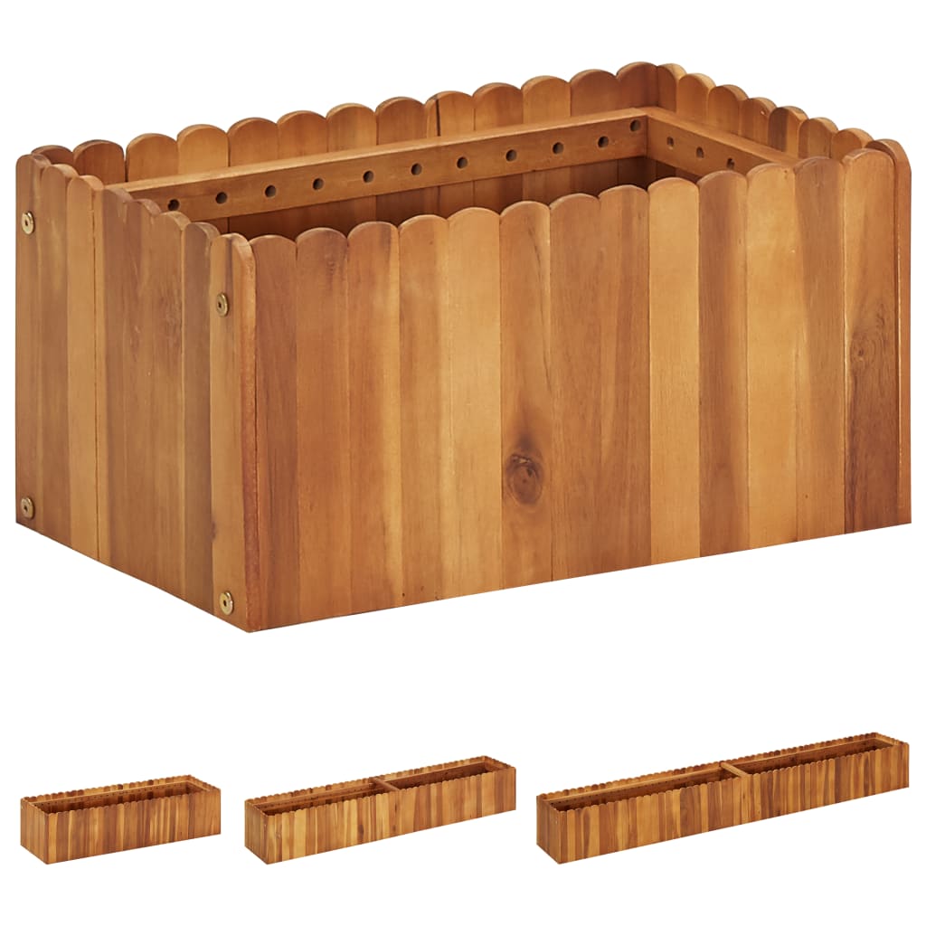 vidaXL Raised Garden Bed Raised Flower Bed Raised Garden Box Solid Acacia Wood-5